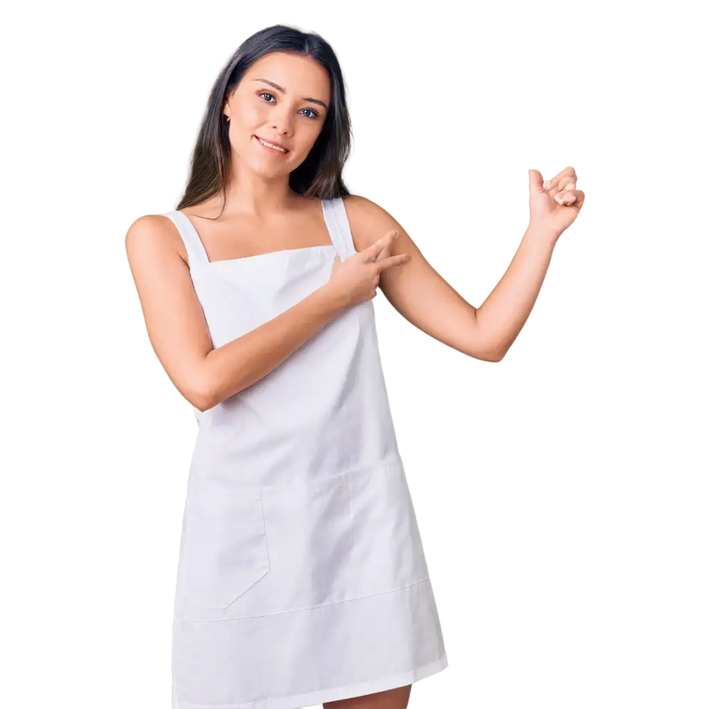 Beautiful-Girl-Wearing-a-White-FullSize-Apron-with-Pockets-PNG-Image-Perfect-for-Various-Creative-Uses