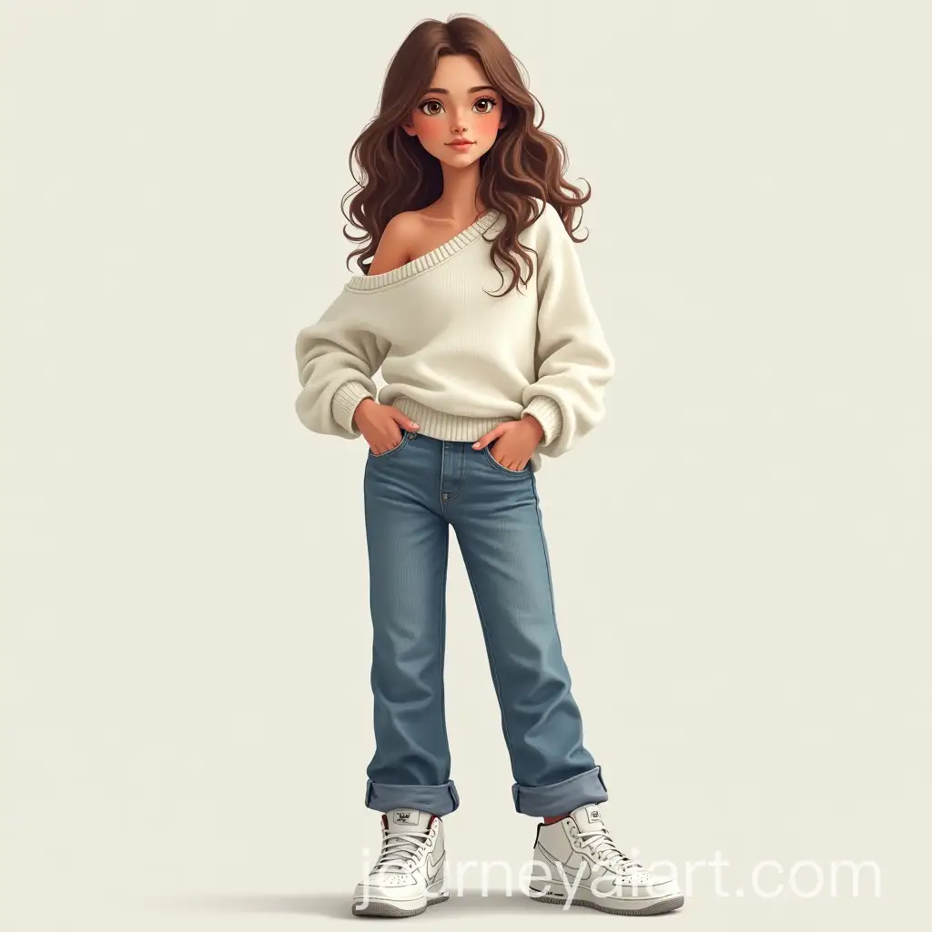 Realistic-Portrait-of-a-Teenage-Girl-in-Casual-Fashion-with-Air-Force-1s