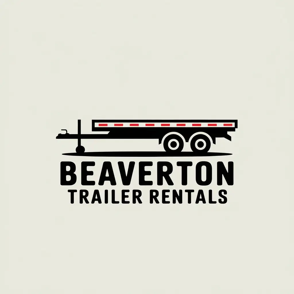 LOGO Design for Beaverton Trailer Rentals Flatbed Trailer with Clear Background