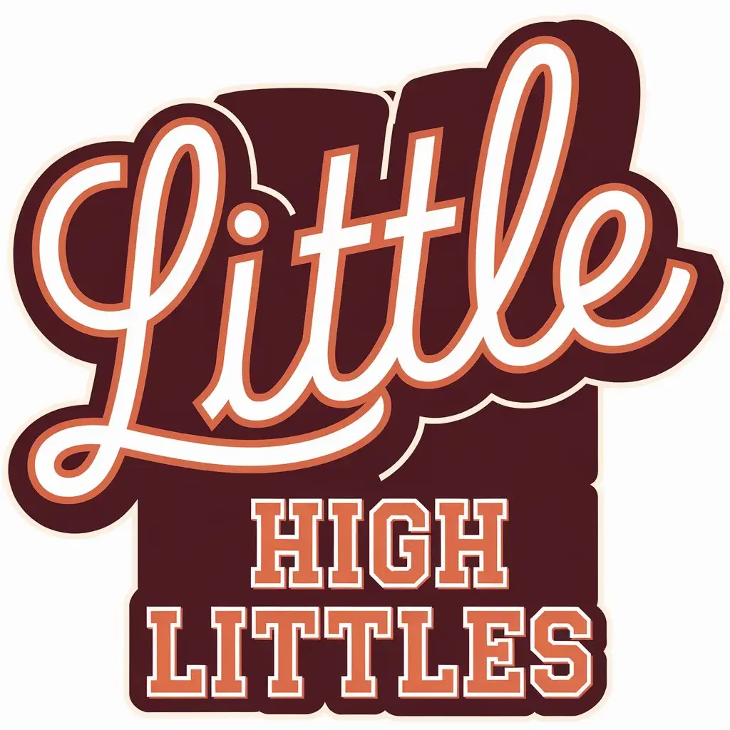 LOGO Design for Little High Littles Retro Style with Orange and Brown Cursive Typography