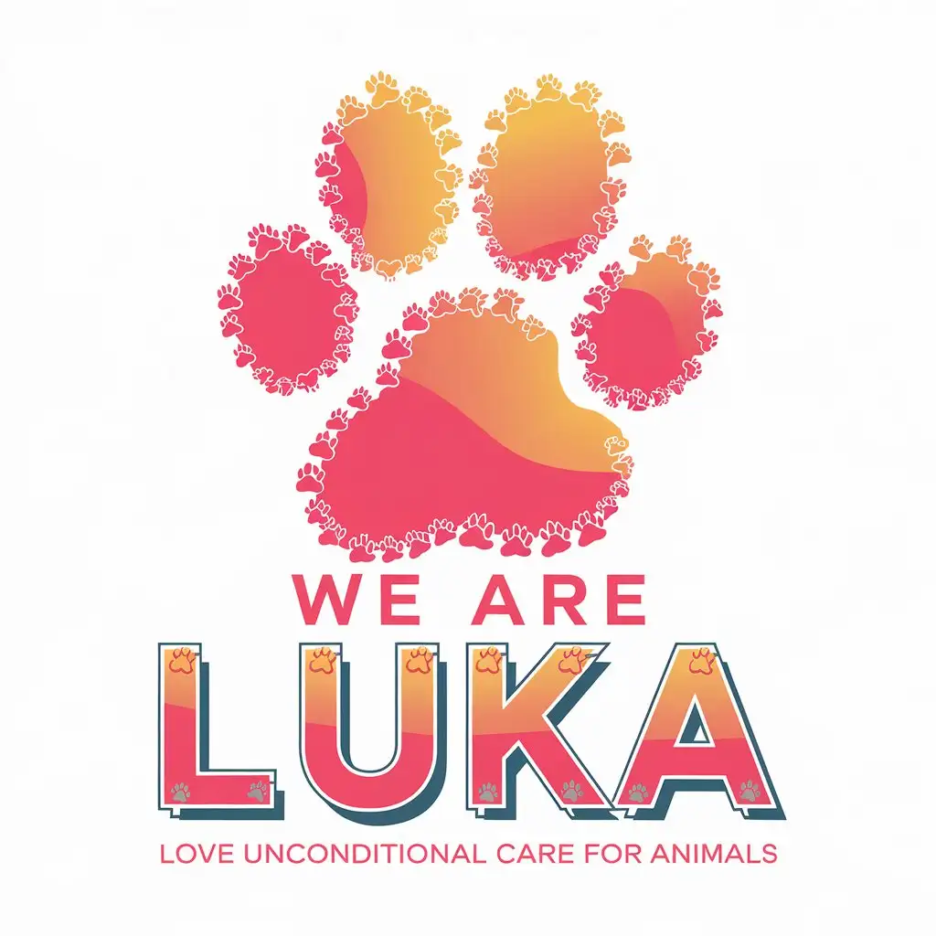 LOGO Design for We Are Luka Vibrant Yellow Watermelon Tones with Animal Elements