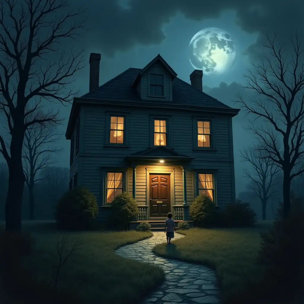 A scary house and a boys' scary story