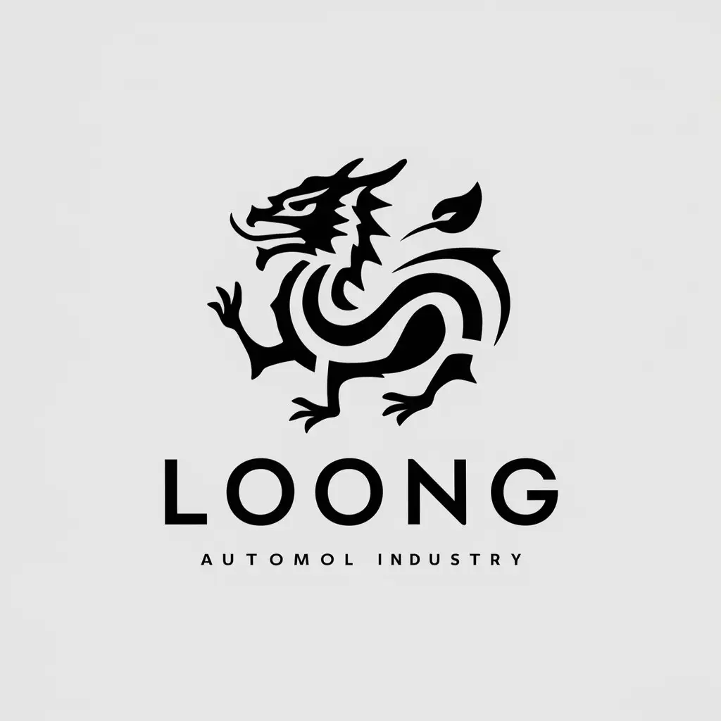 a vector logo design,with the text "loong", main symbol:dragon,Minimalistic,be used in Automotive industry,clear background