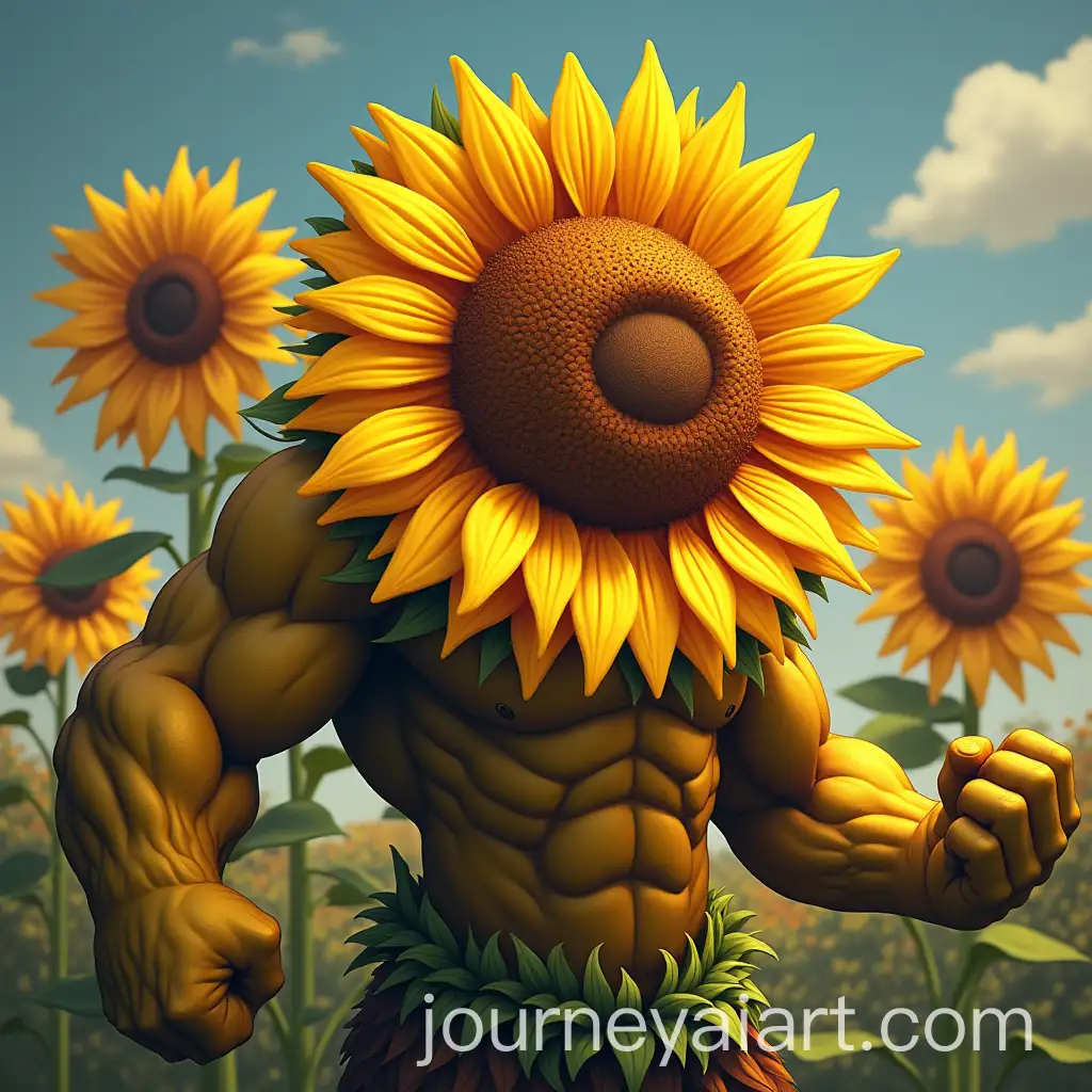 Muscle-Sunflower-from-Plants-vs-Zombies-in-Dynamic-Action-Pose