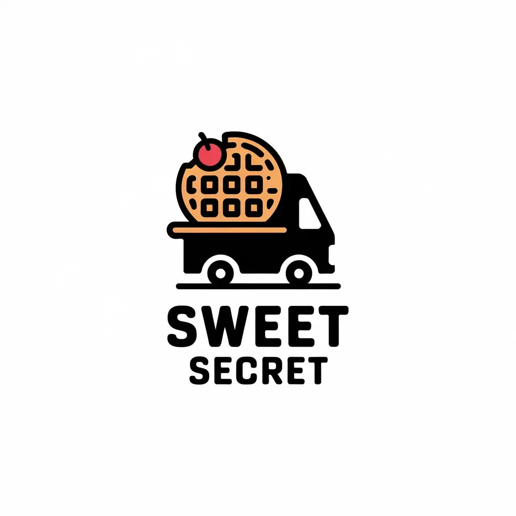 LOGO-Design-for-Sweet-Secret-Viennese-Waffles-Food-Truck-with-Minimalist-Style