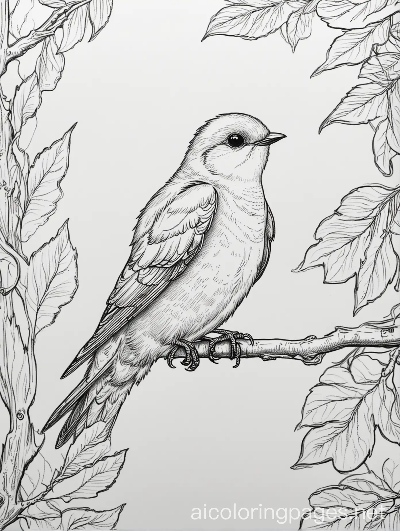 Swallow-Bird-Coloring-Page-with-Plain-White-Background