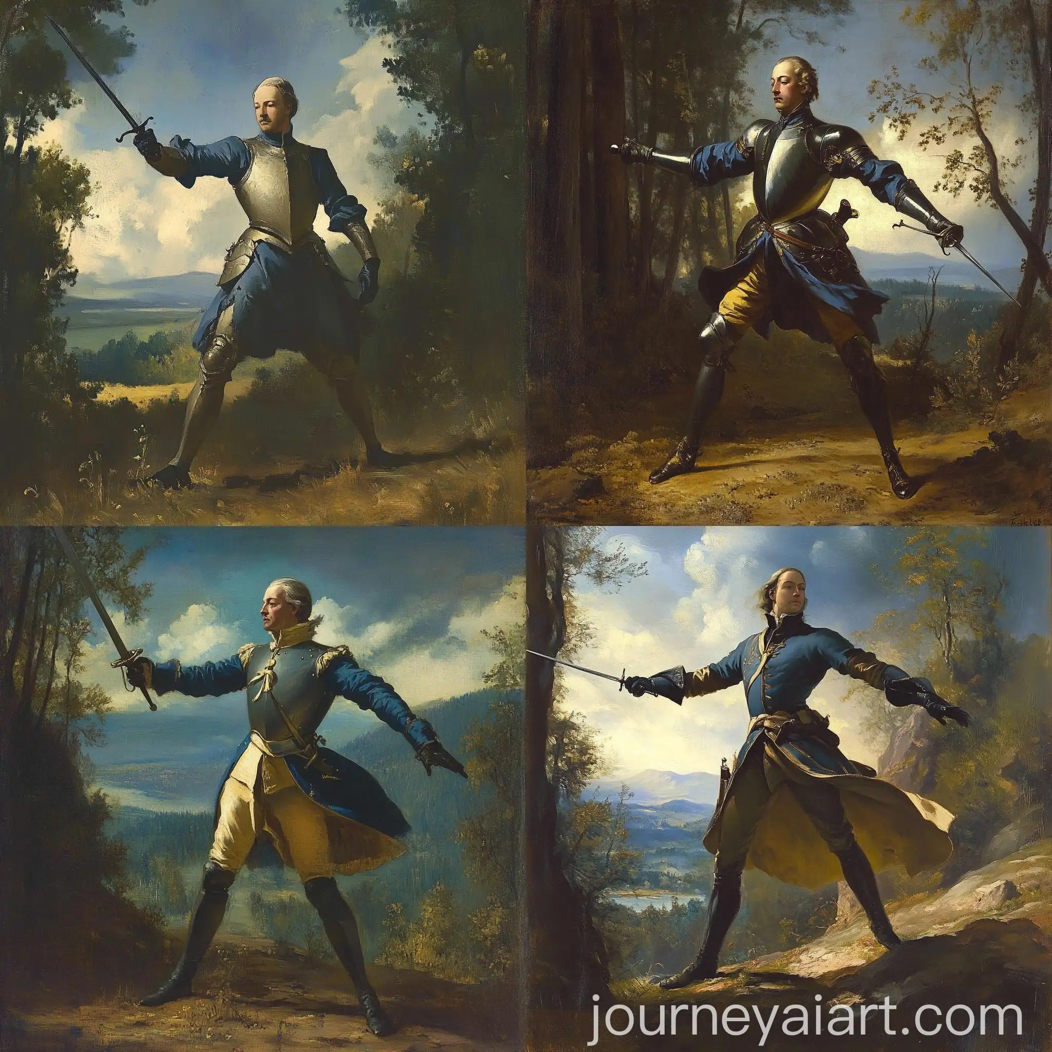 Knight-Charging-with-Rapier-in-Hand-Forest-Landscape-Sunny-Day