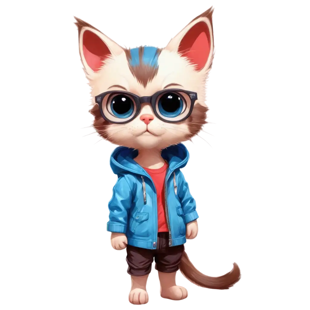 Colorful-Graffiti-PNG-Image-of-a-Cute-Kitten-in-Jacket-Sunglasses-and-Headphones