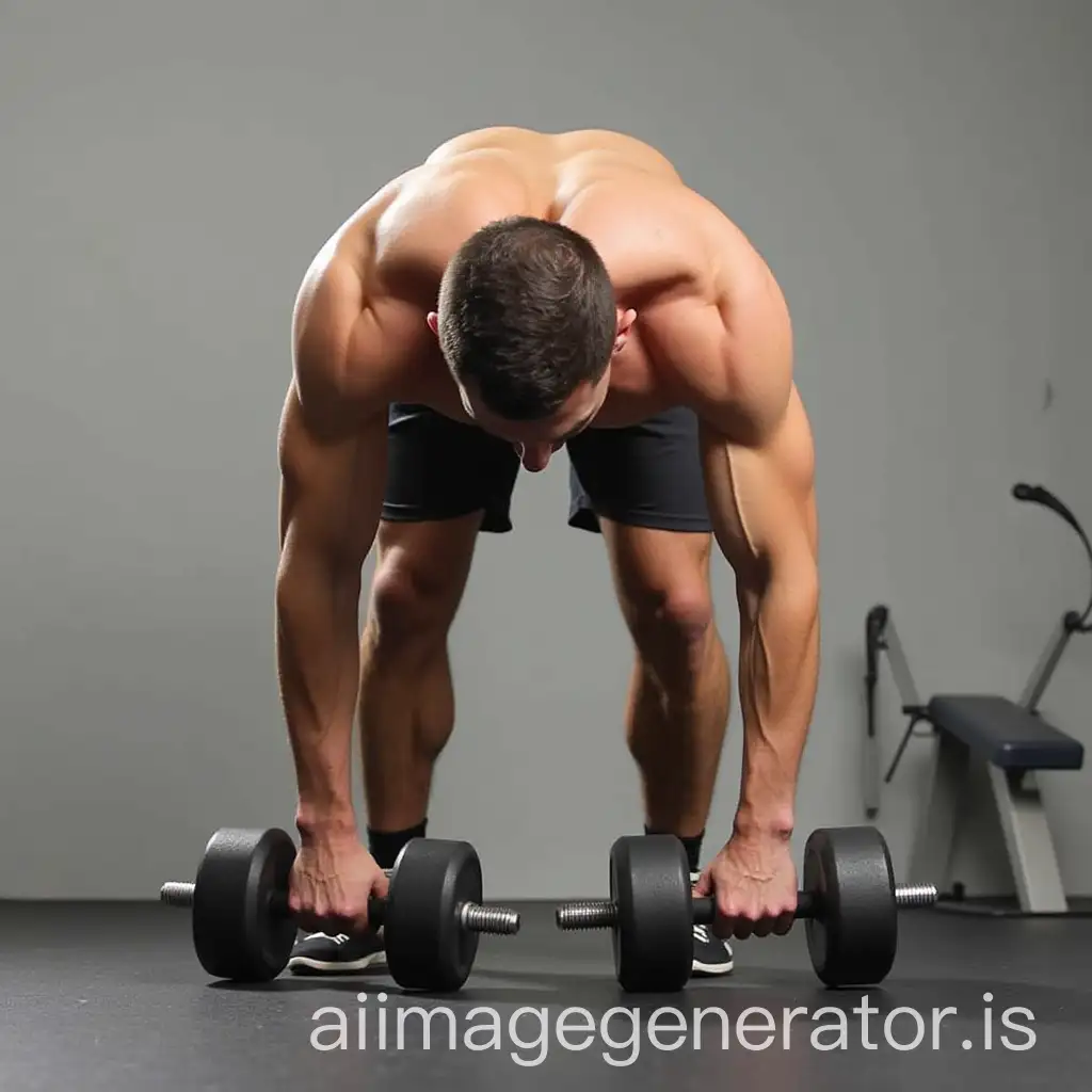 Dumbbell Rows - Bent-over position with a dumbbell in each hand, ros your chest to target the back and biceps.