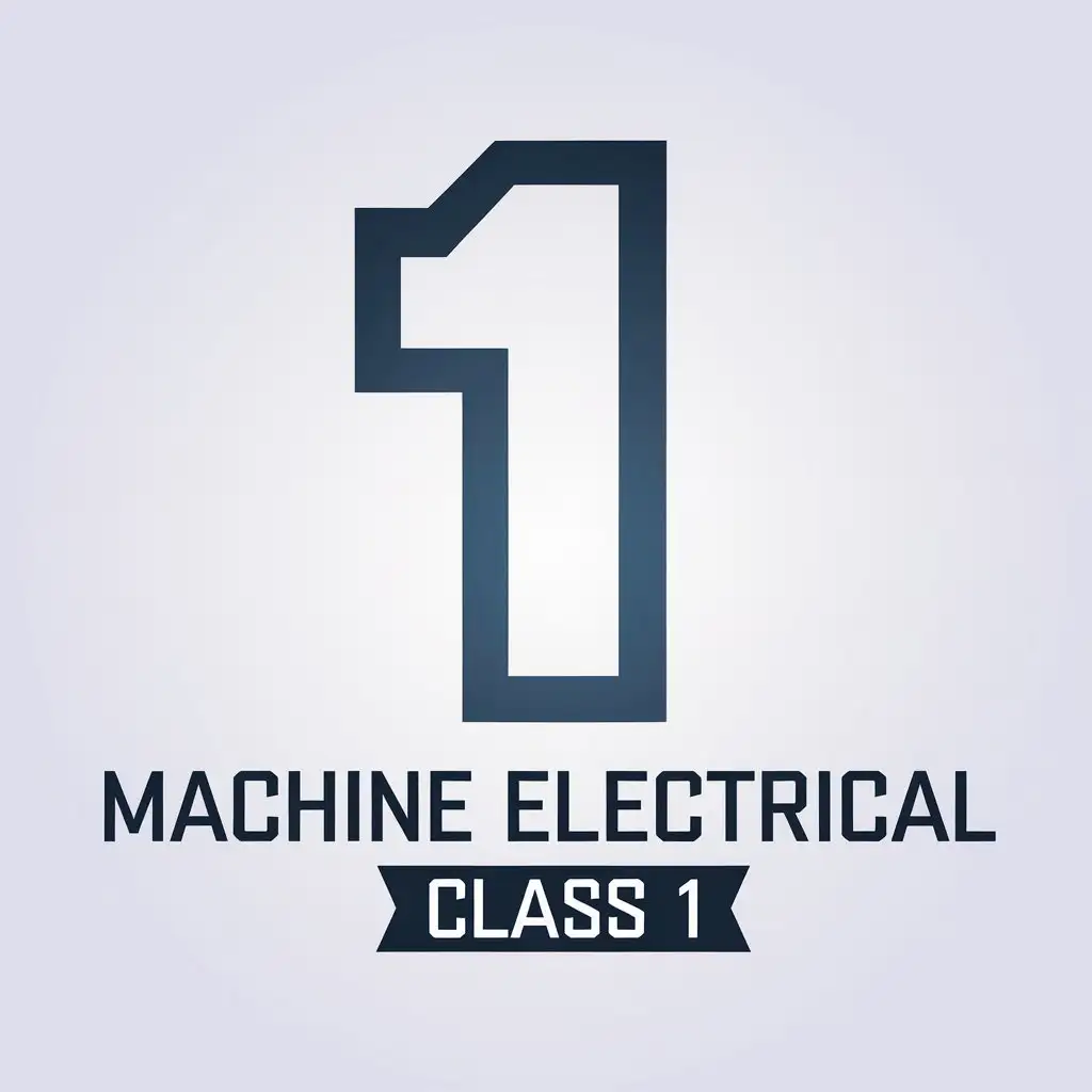 a vector logo design,with the text "machine electrical class 1", main symbol:one,Minimalistic,clear background