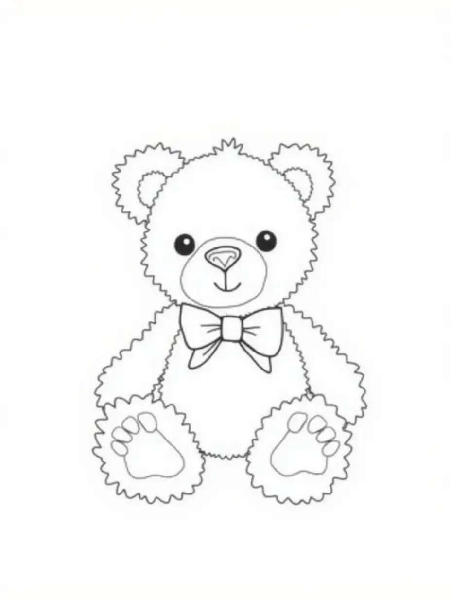 Teddy-Bear-with-Bowtie-Color-Book-Image-for-Kids