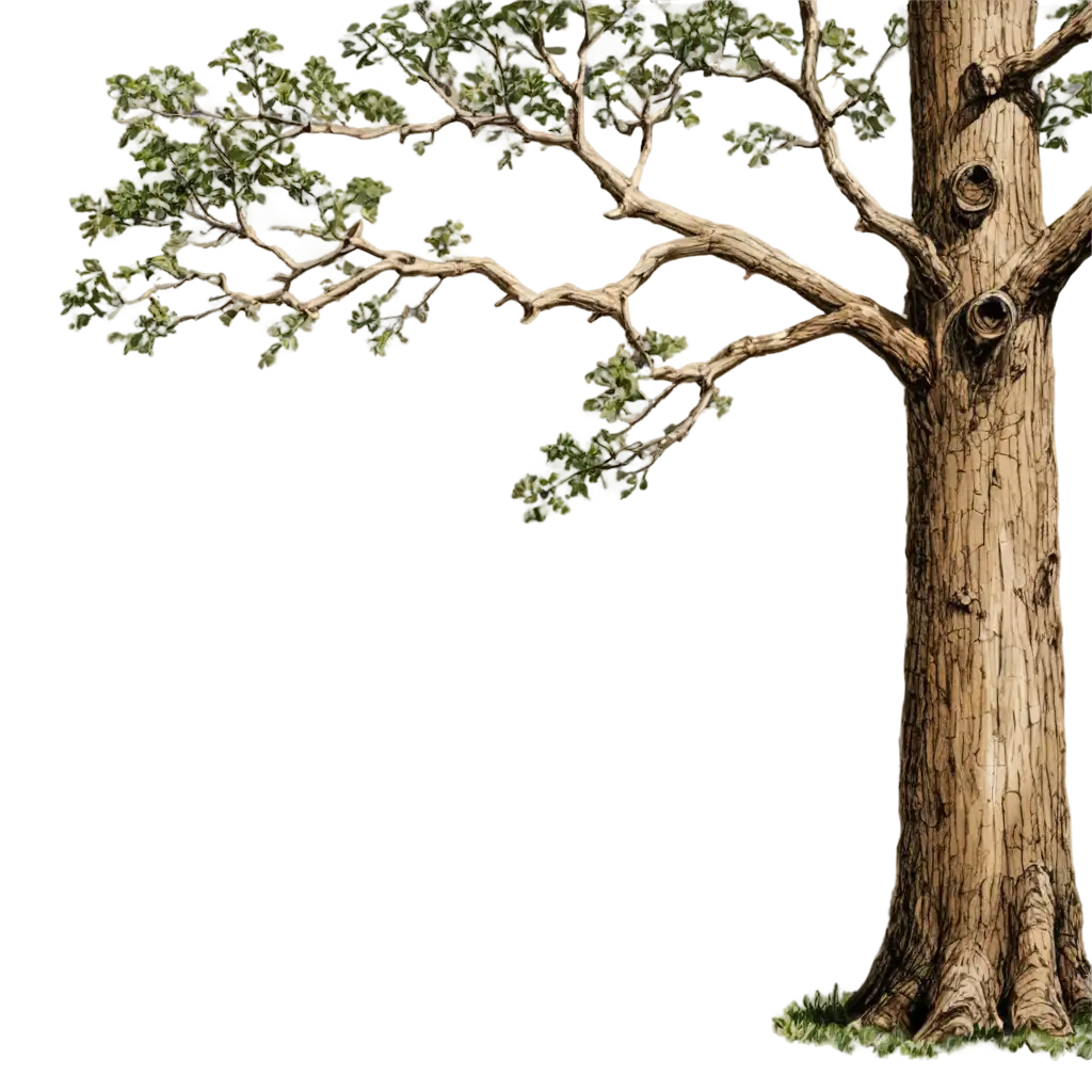 Realistic-CloseUp-Sketch-of-a-Majestic-Big-Tree-in-PNG-Format