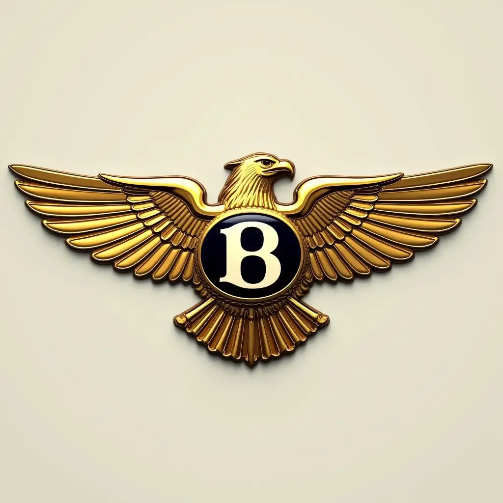 bentley golden logo but integrated with two head eagle