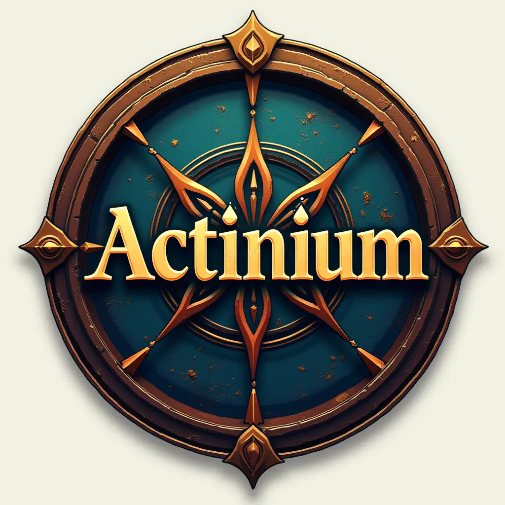 AlchemistThemed-Game-Guild-Logo-Featuring-Actinium-in-Magical-Circular-Frame