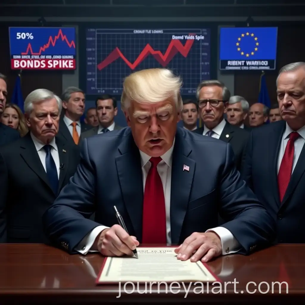 Donald-Trump-Signing-Presidential-Order-Amid-Economic-Crisis-with-Bond-Yields-Spike-and-EU-Leaders