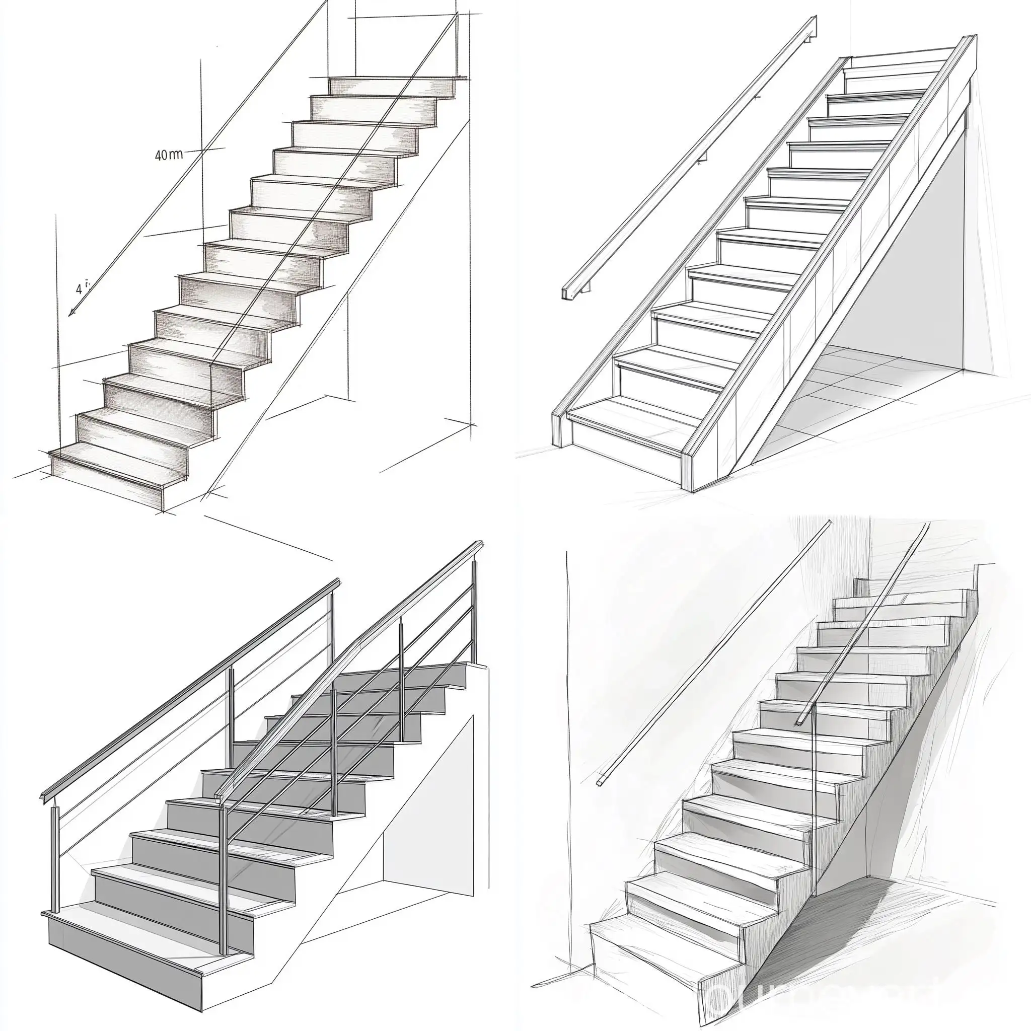 Technical-Drawing-of-35m-Straight-Staircase-with-Specific-Dimensions