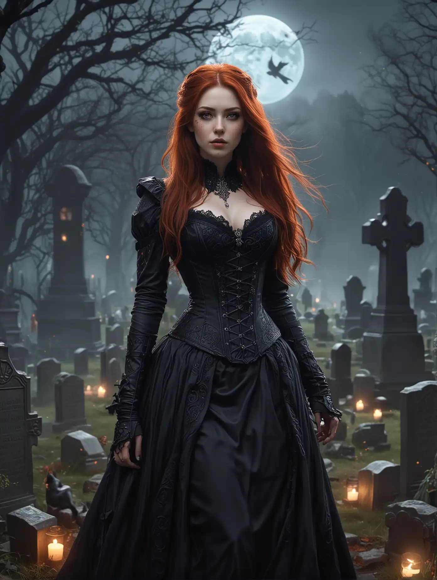 Fantasy-Artwork-of-Mystic-Graveyard-Scene-with-Characters-and-Magic