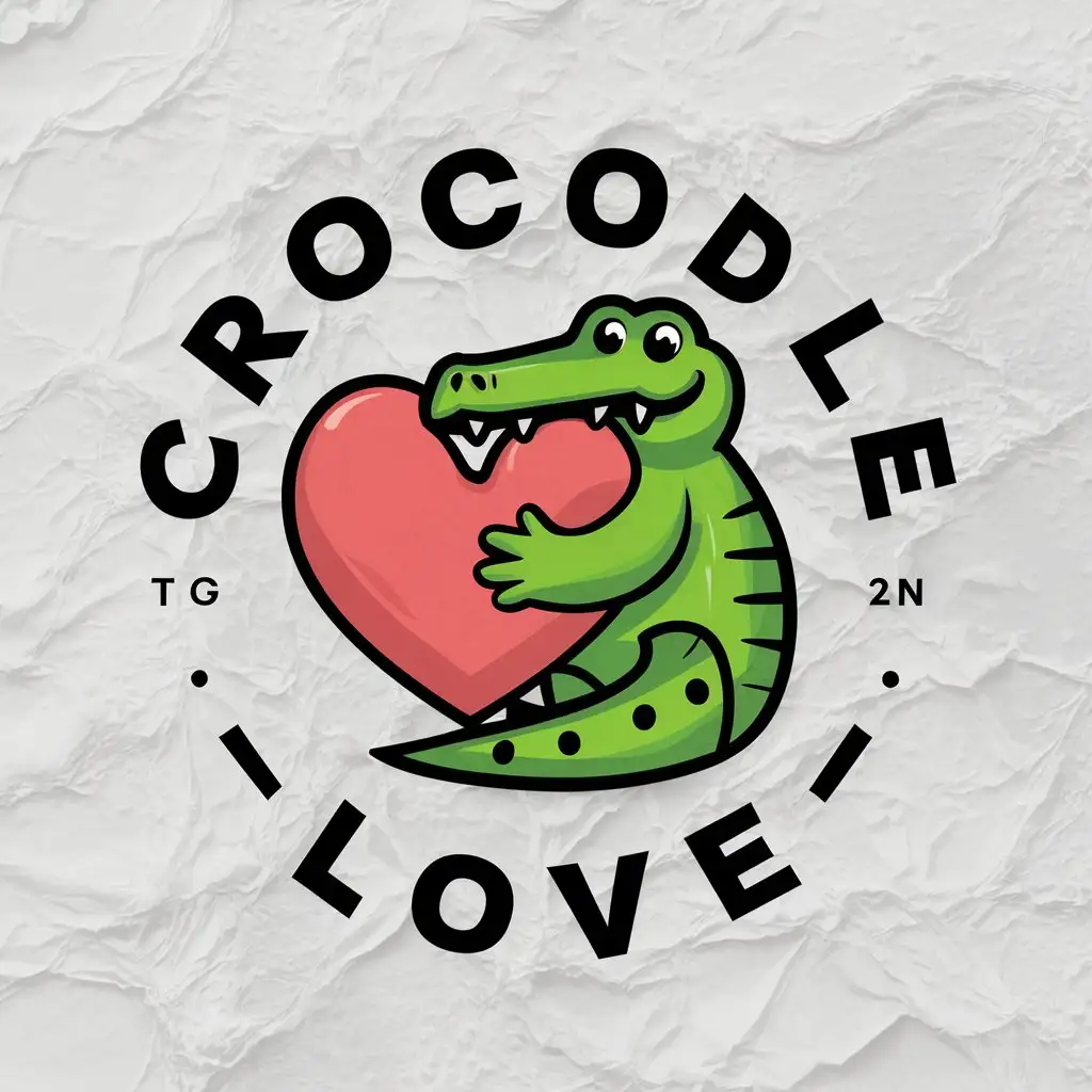 LOGO Design for Crocodile Loves Crocodile Hugs Plush Heart Vector Logo Design