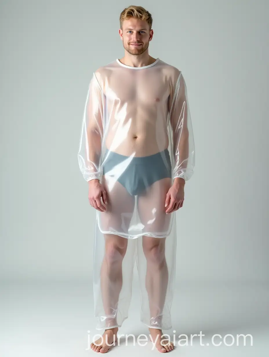Man-in-Transparent-BodyMorphing-Plastic-Bib-with-Blue-Eyes-and-Blonde-Hair