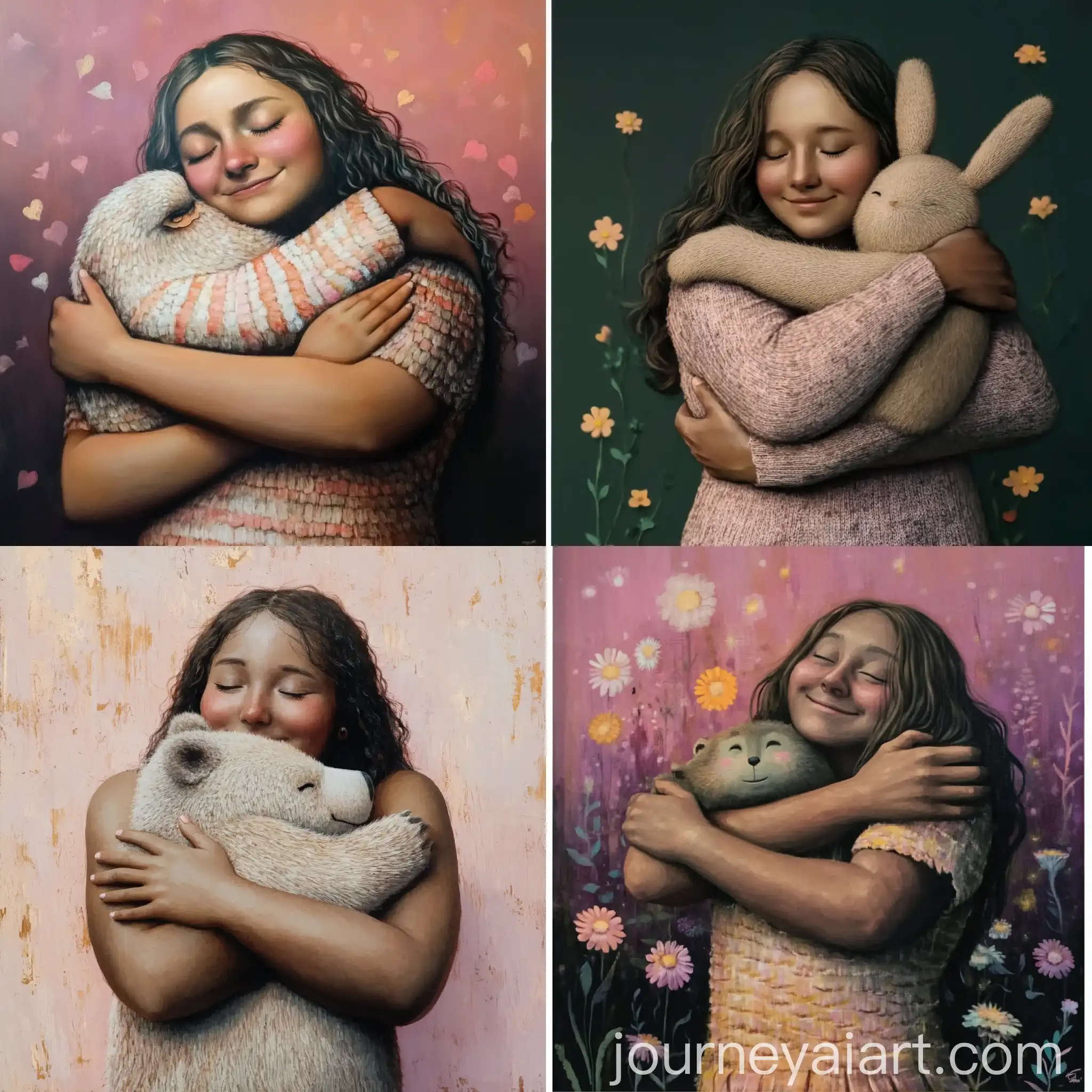 Playful-Kitten-Hugging-a-Fluffy-Teddy-Bear