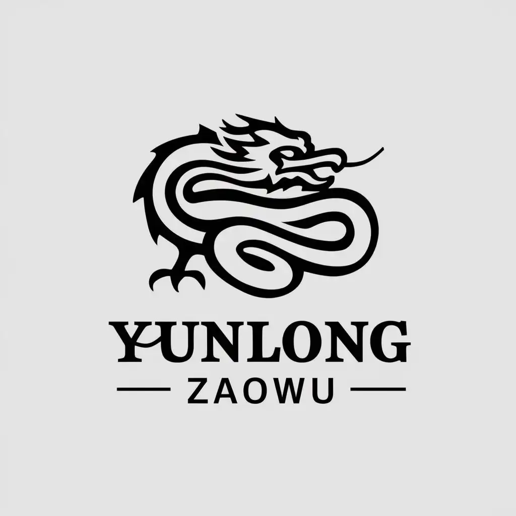 a vector logo design,with the text "yunlong zaowu", main symbol:cloud/dragon,Moderate,be used in Others industry,clear background