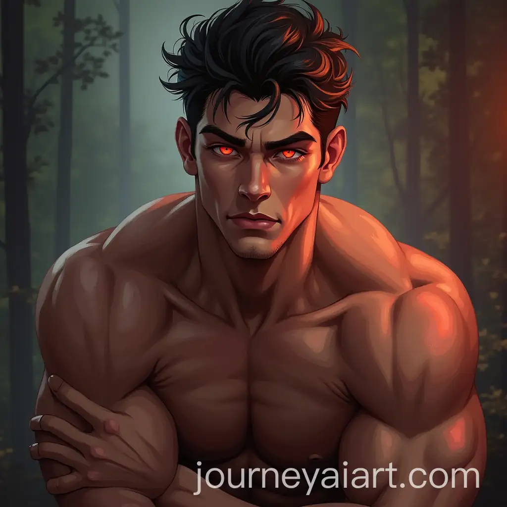 Muscular-Young-Man-with-Intense-Red-Eyes-and-Charismatic-Presence