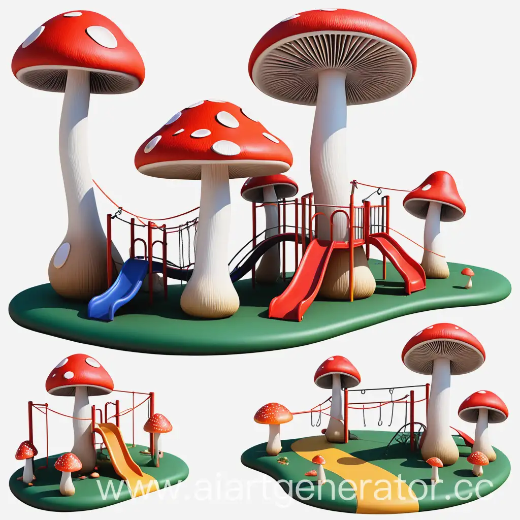 MushroomThemed-Playground-Attraction-with-Ropes-Slides-and-Climbing-Nets-for-Kids