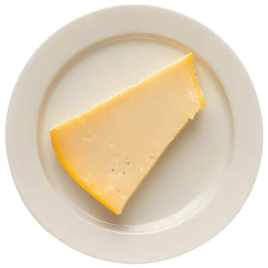 Slice-of-Cheese-on-a-White-Plate-PNG-HighQuality-Image-for-Culinary-and-Design-Use