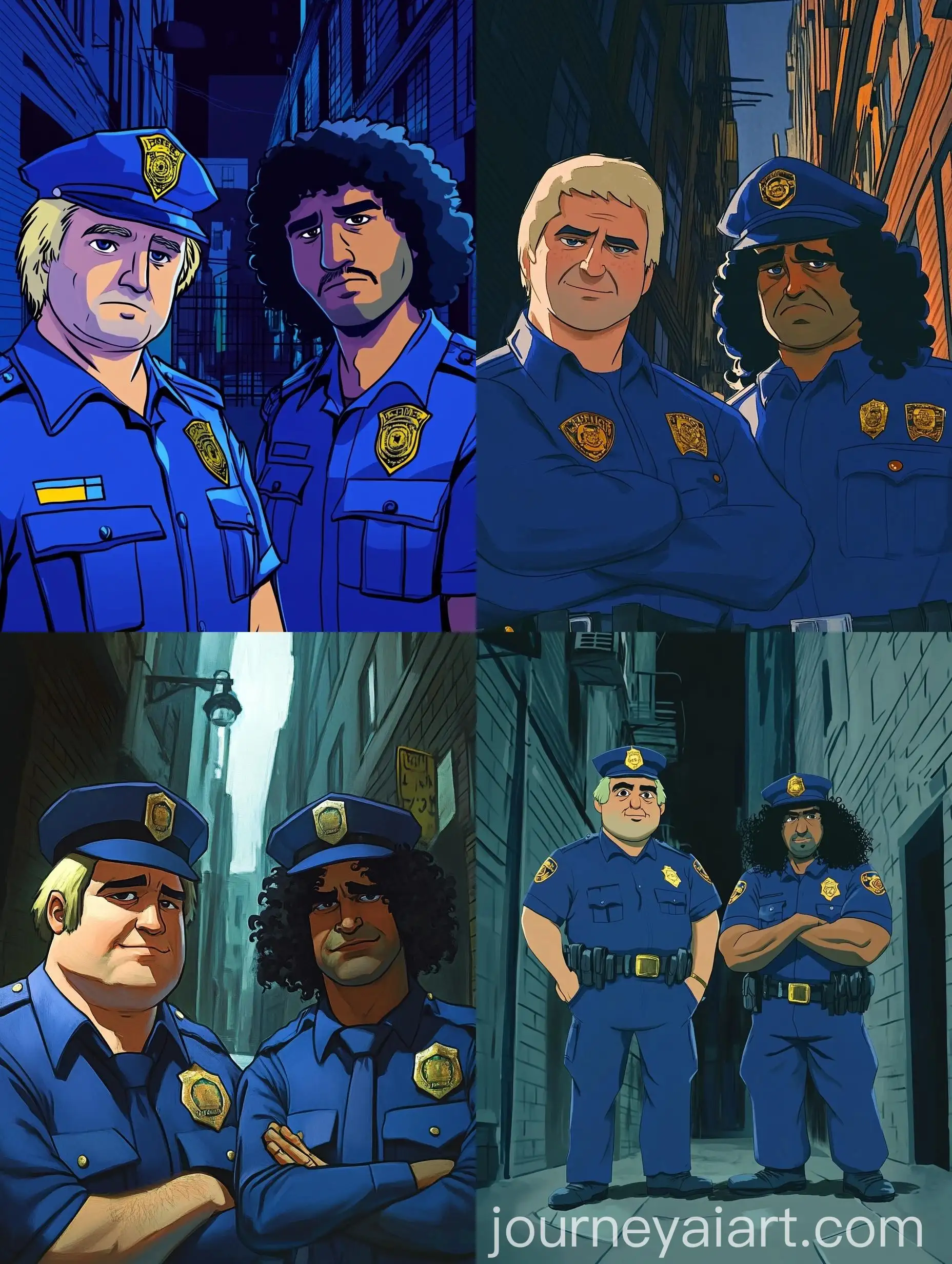 New-York-Policemen-in-Blue-Uniforms-in-Dark-Alley