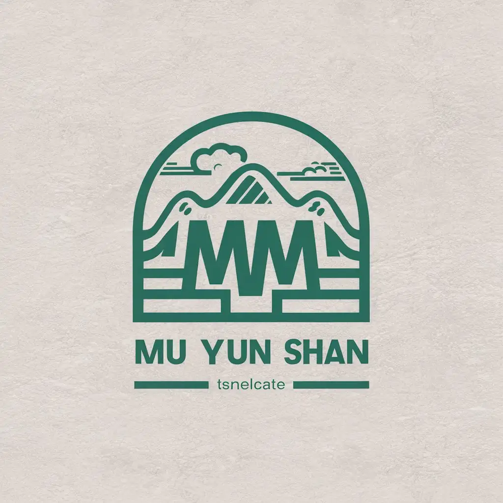 a vector logo design,with the text "Mu Yun Shan", main symbol:Mu Yunshan/M/Y/S/mountain/cloud,Moderate,be used in Home Family industry,clear background