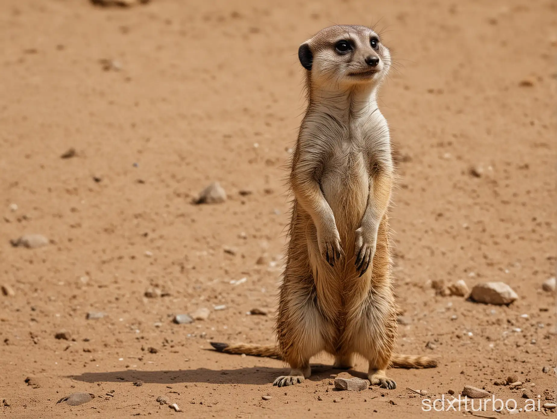 Curious-Meerkat-Standing-Upright-in-the-Savanna