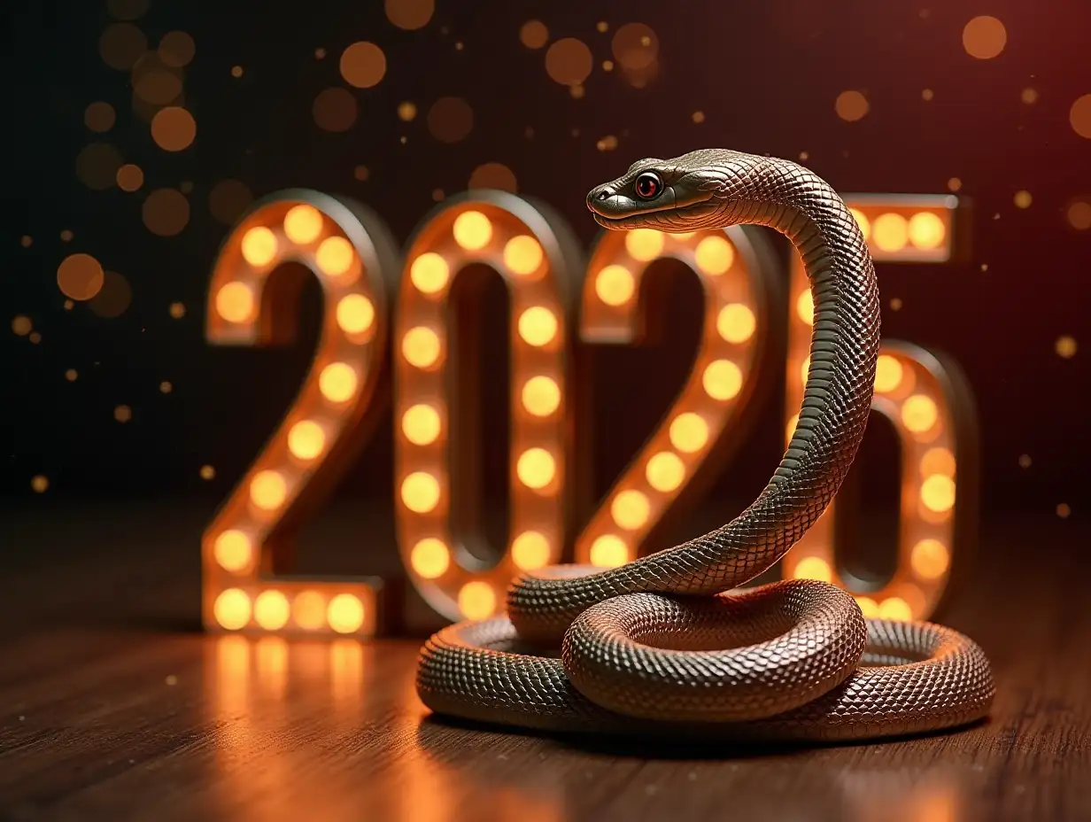 created new year's picture with a snake 2025 for a dance studio