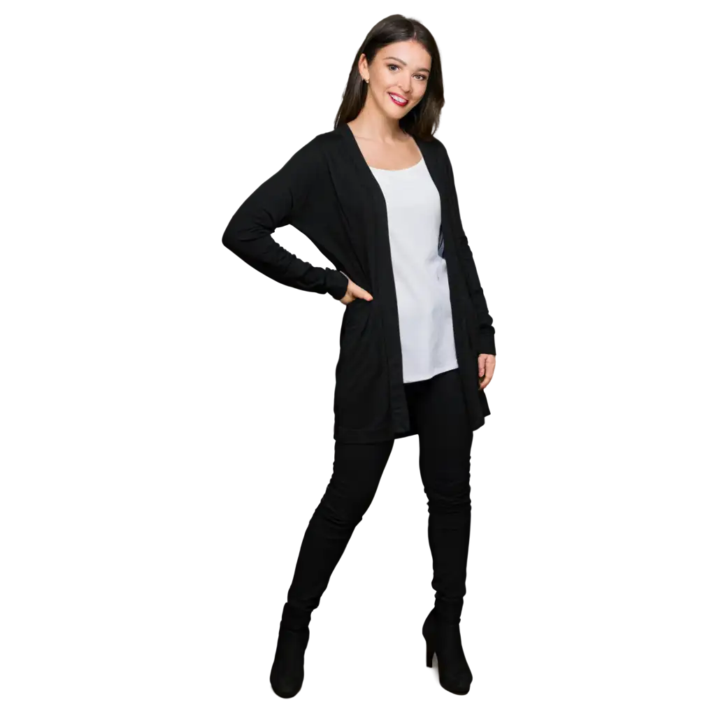 Black-Cardigan-with-Long-Sleeves-and-Pockets-80cm-Length-PNG-Image-for-Fashion-and-Design-Use
