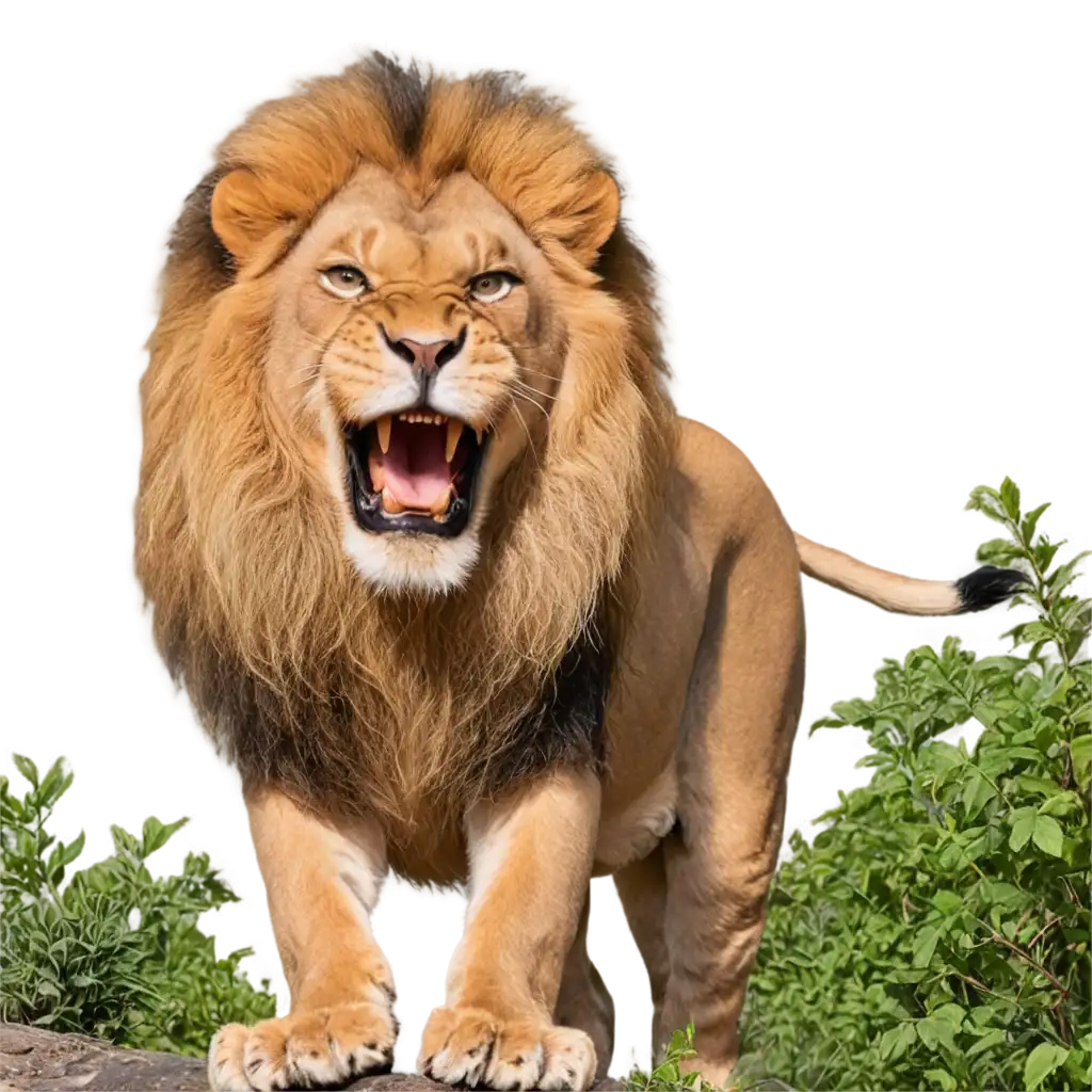 HighQuality-PNG-Image-of-a-Lion-Roaring-in-the-Jungle-Stunning-Wildlife-Art