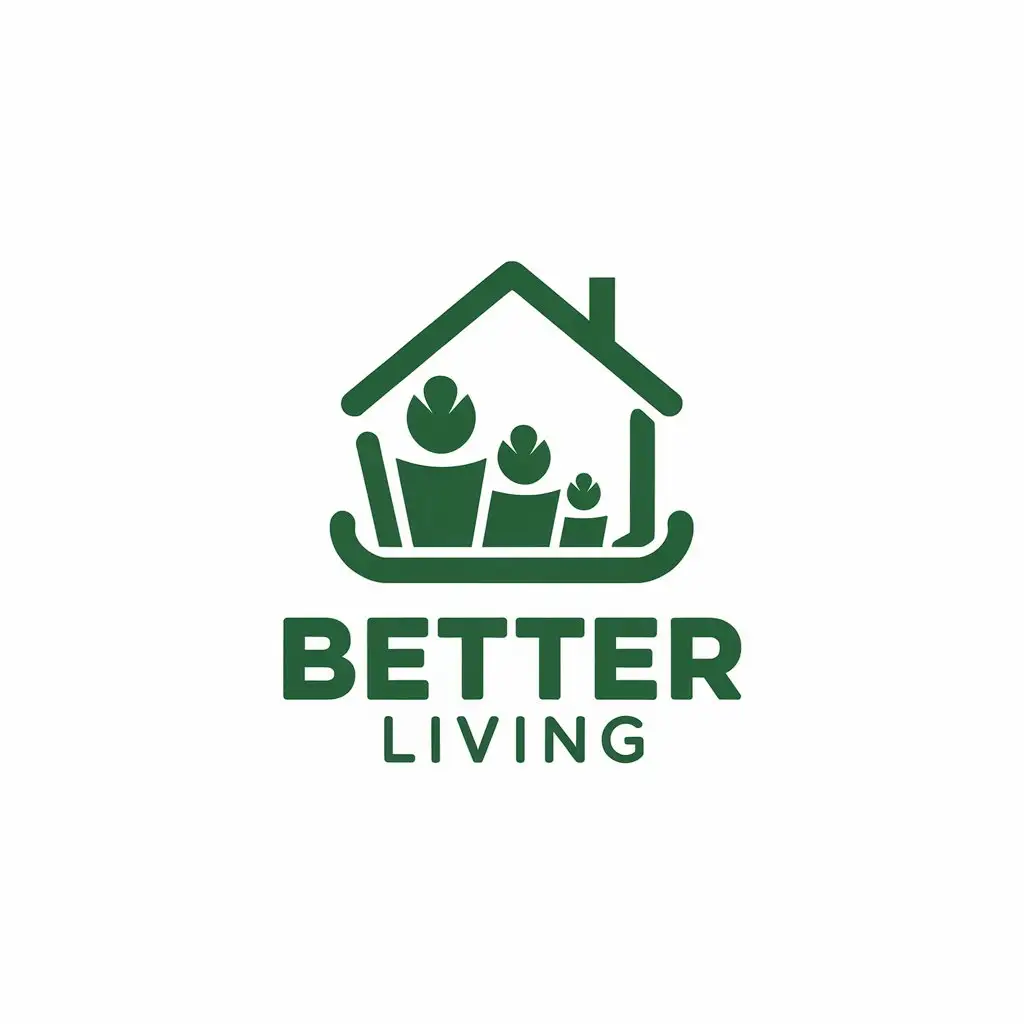 LOGO Design for Better Living Housekeeping Symbol with Clear Background for Home Industry