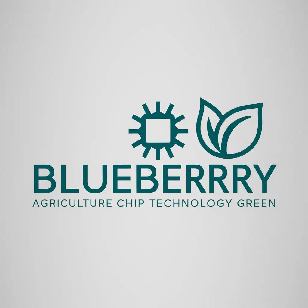 a logo design,with the text "blueberry agriculture chip technology green", main symbol:Blueberry Agriculture Chip Technology Green,Moderate,clear background