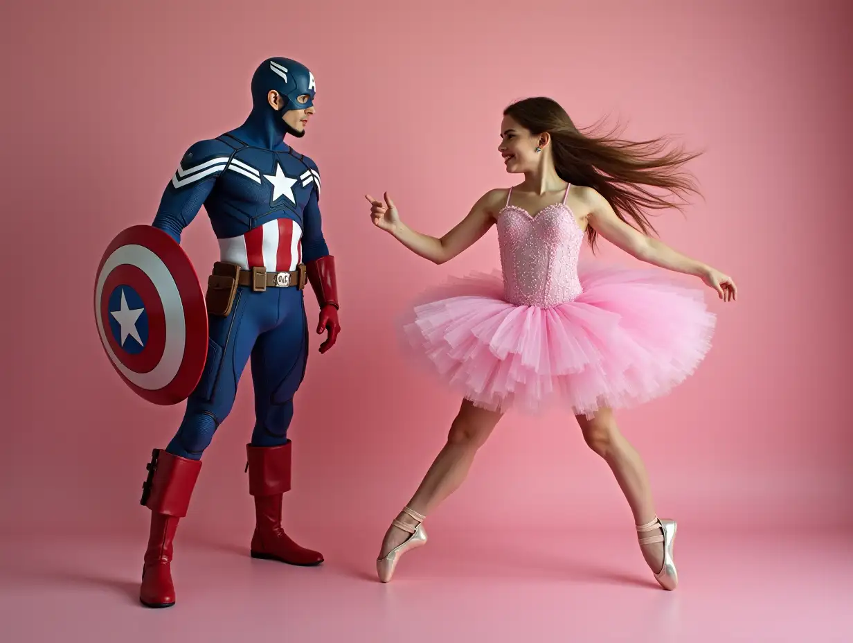 Captain America in pink mit Primaballerina