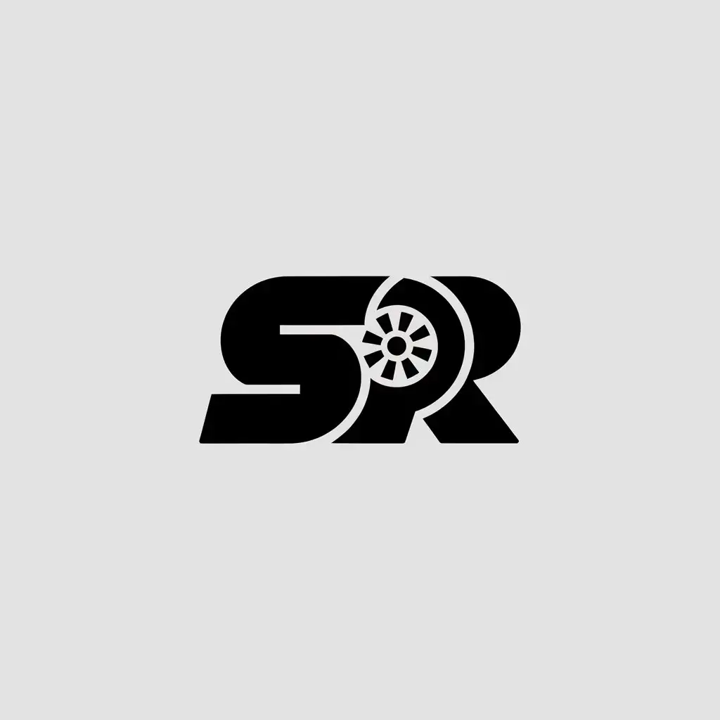 LOGO Design for SR Racing Car Wheel with Minimalistic Style for Entertainment Industry