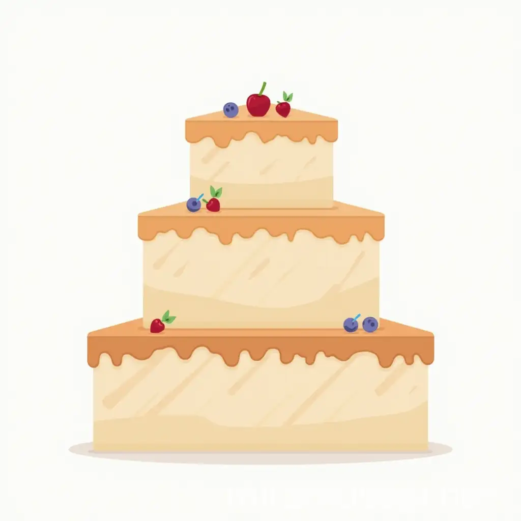 ThreeTiered Cake in Elegant Chart Style