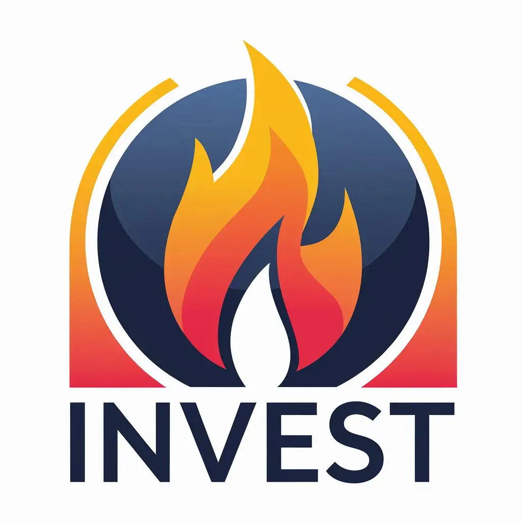 LOGO Design For Invest Fiery Symbol with a Modern Twist