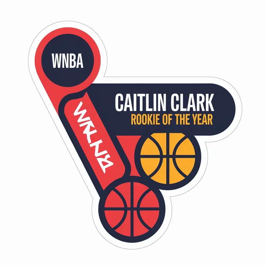 Abstract WNBA Insignia with Caitlin Clark Rookie of the Year Text