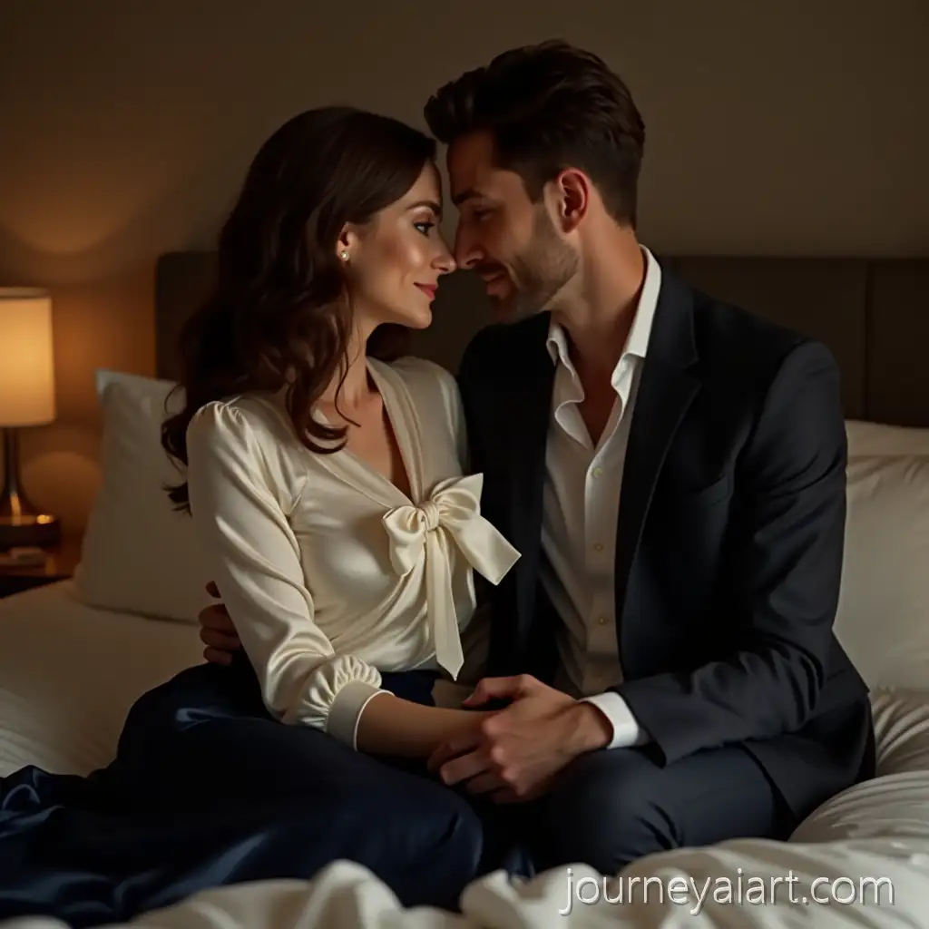 Romantic-Couple-on-BedRomantic-Couple-Sitting-Together-on-a-Bed-in-Soft-Cinematic-Lighting