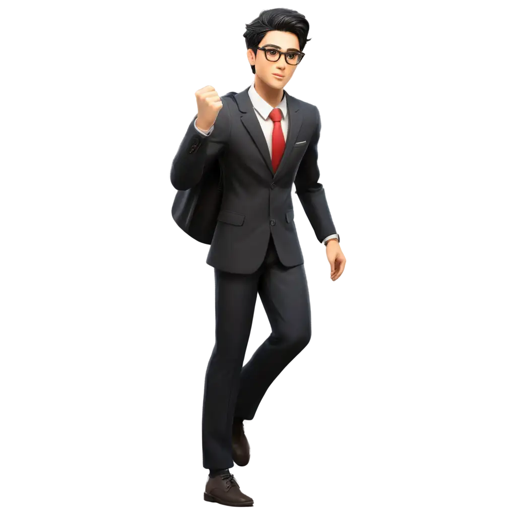 University-Student-in-Black-Suit-with-Glasses-PNG-Illustration-for-Defense-Scene