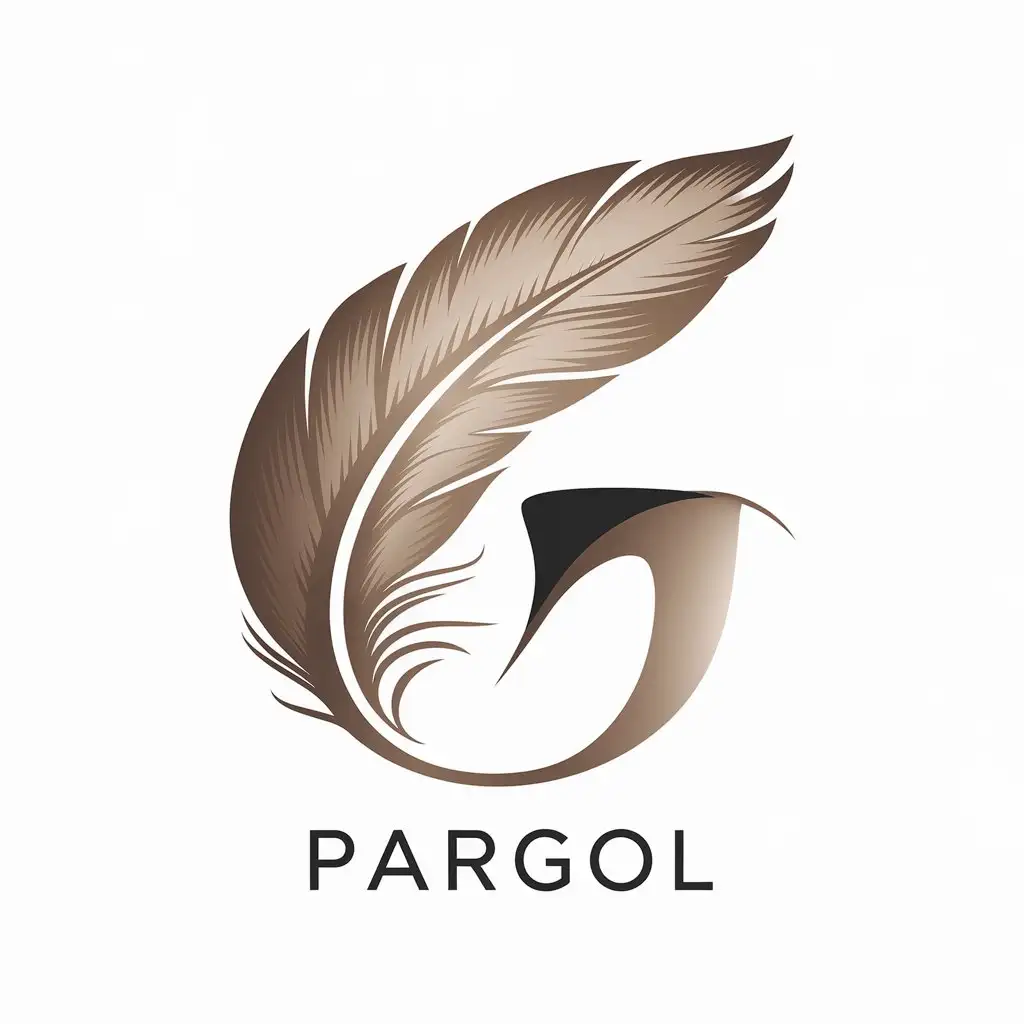 LOGO Design for Pargol Modern Minimalist with G and Elegant Feather Symbol