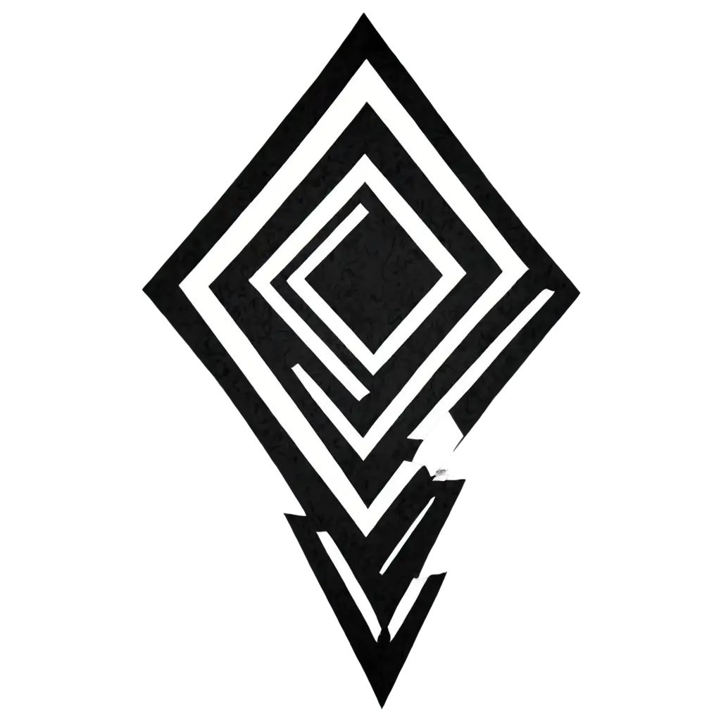 Stylized-Black-and-White-Arrow-PNG-with-Bold-Geometric-Patterns-for-FantasyThemed-Designs