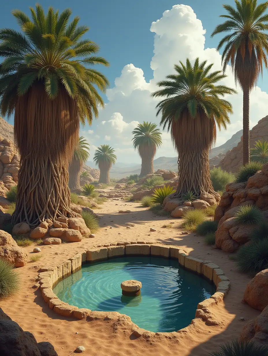 The 12 wells of water at Elim were a divine provision and a place of refreshment for the Israelites during their journey through the wilderness  12 wells but also 70 palm trees, offering shade and sustenance.