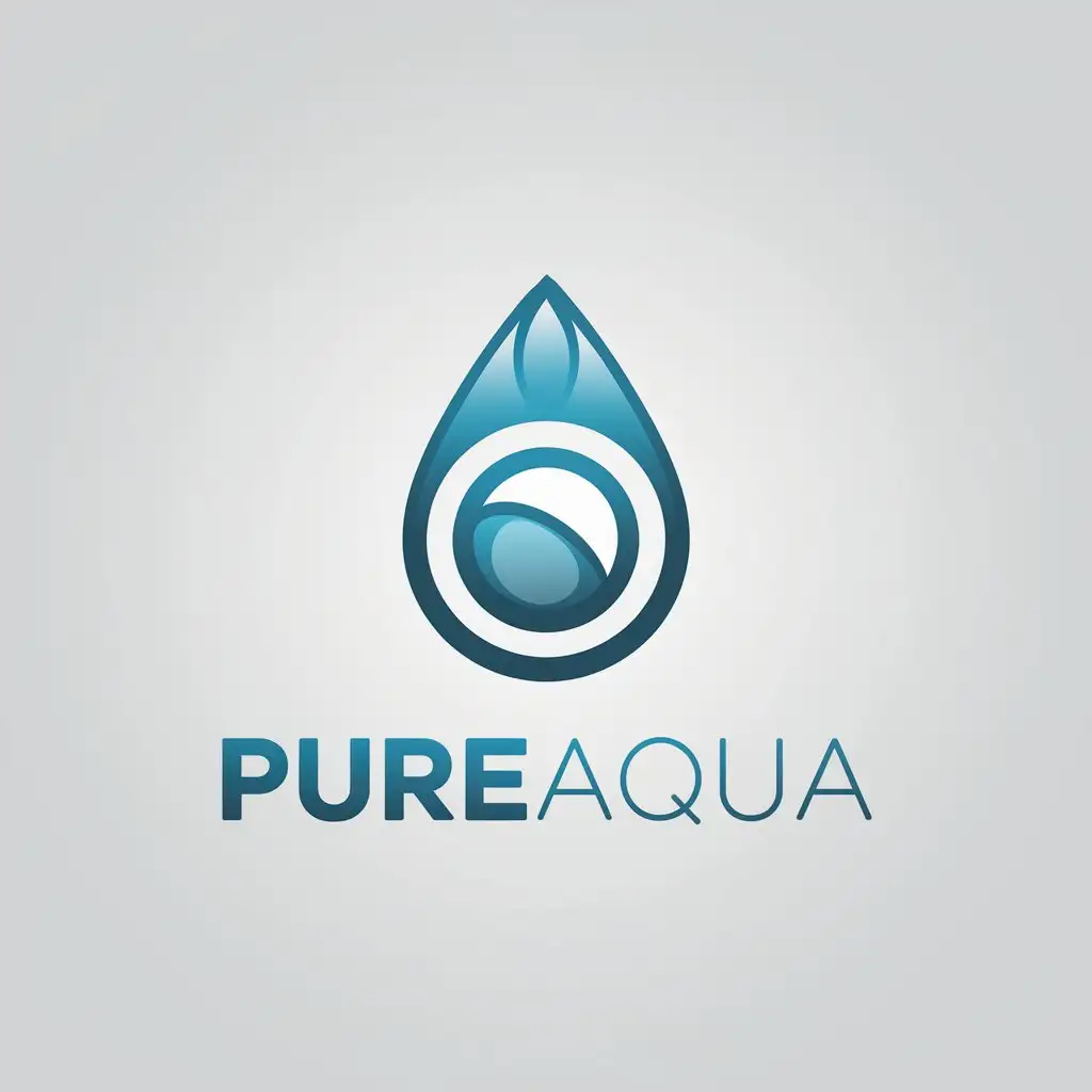 LOGO Design for PureAqua Minimalistic TextBased Vector Logo with Clear Background