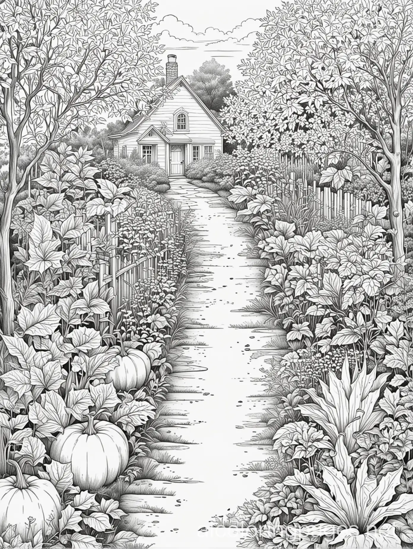 Simple-Fall-Garden-Coloring-Page-for-Kids