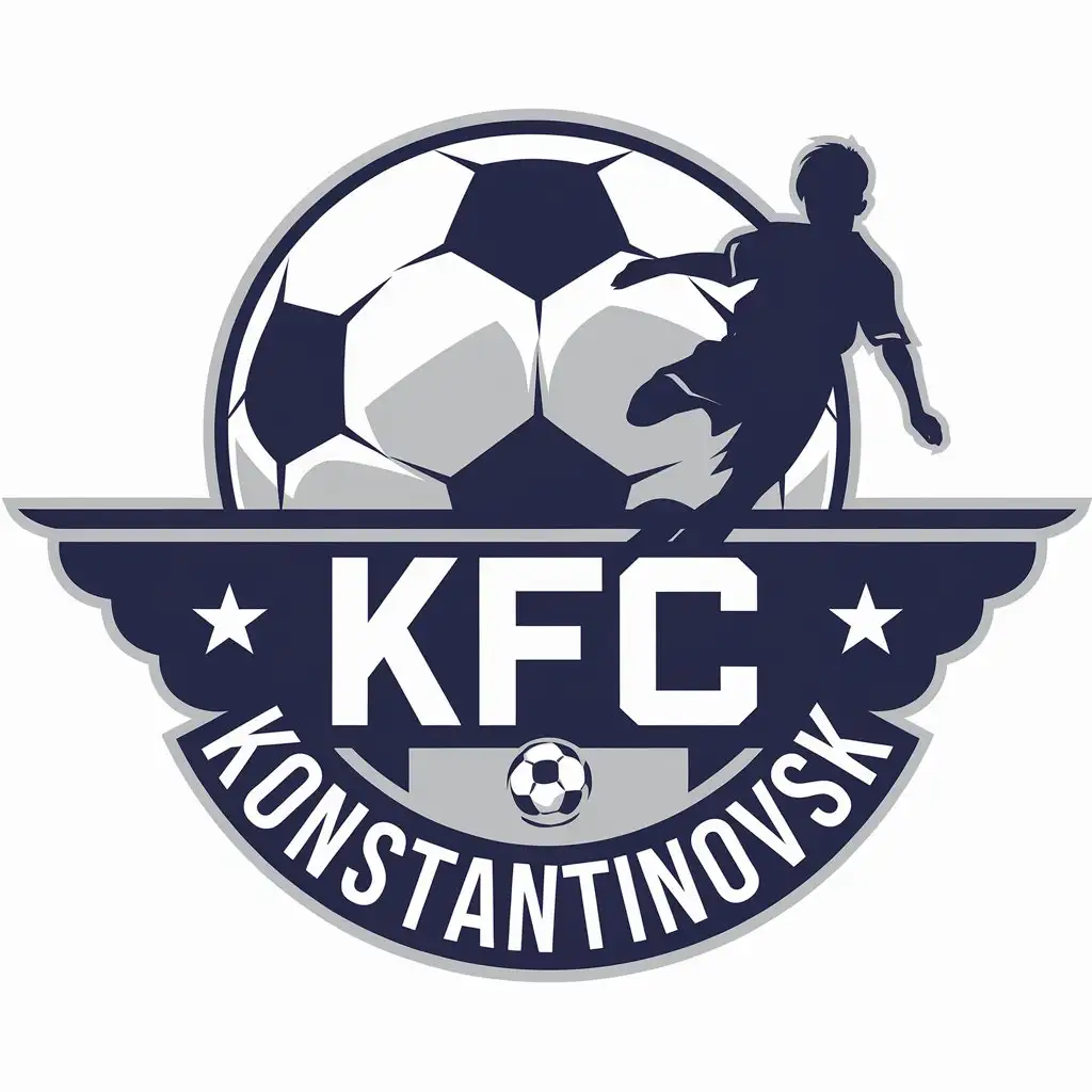 LOGO Design for KFC Konstantinovsk Vector Logo with Soccer and Kids Theme for Sports Fitness Industry