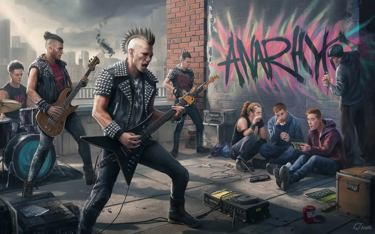 Punk-Band-Anarchy-with-Spray-Can-and-Marijuana